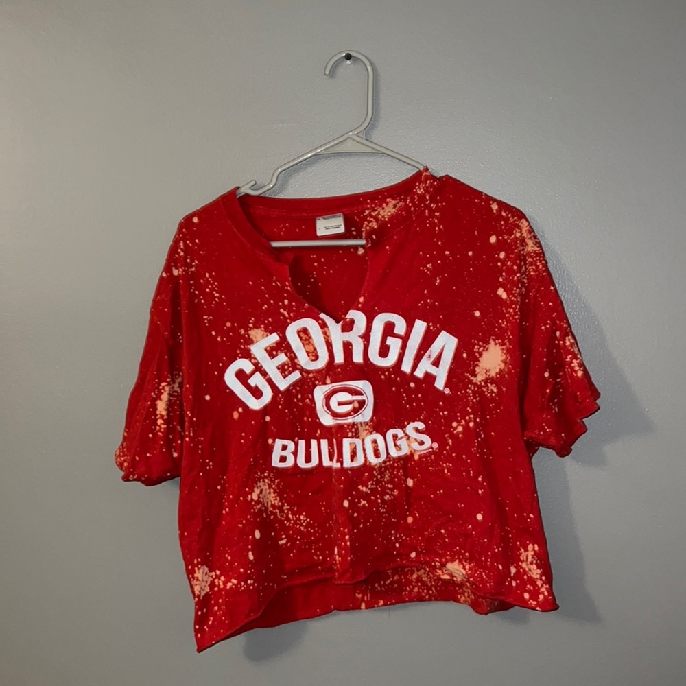 Georgia Bulldogs Cropped Tie Dye College/Gameday Tee